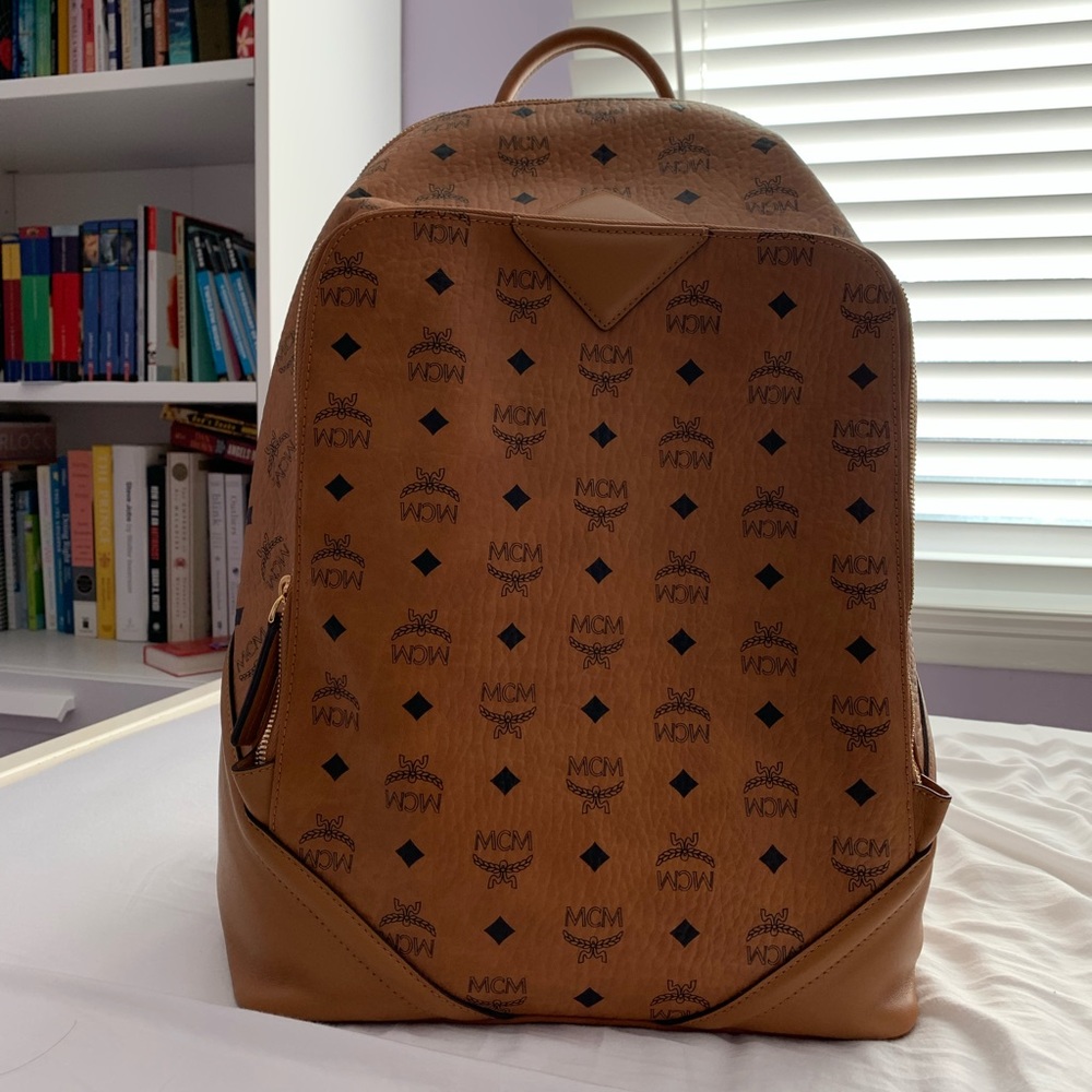 NEW MCM Tan Leather Backpack